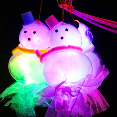 新款发光玩具抖音雪人手提灯笼夜市热卖地摊货源网红闪光雪人灯笼|ms