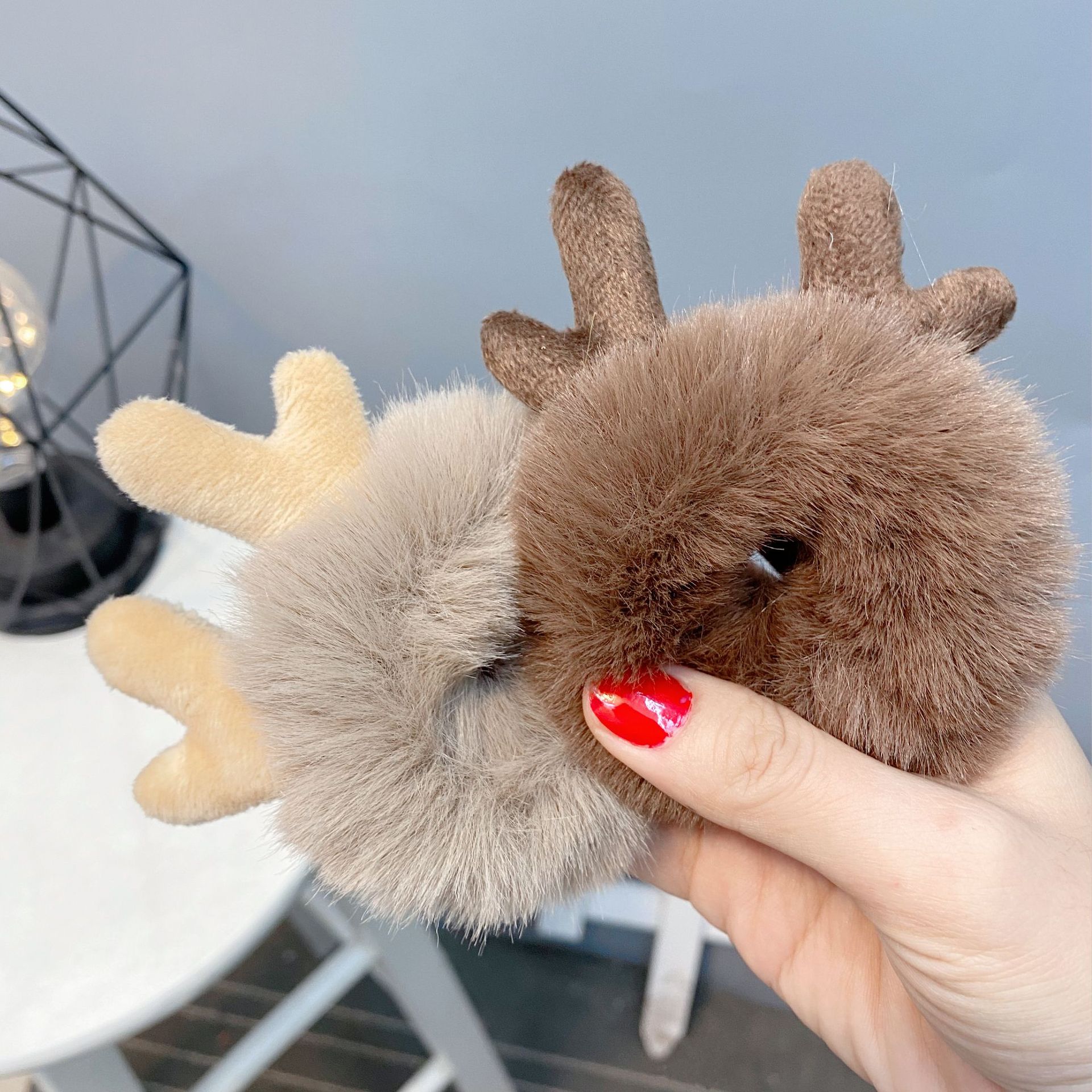 New  Plush Bunny Ear Hair Tie Cute Rabbit Fur Hair Ring display picture 16