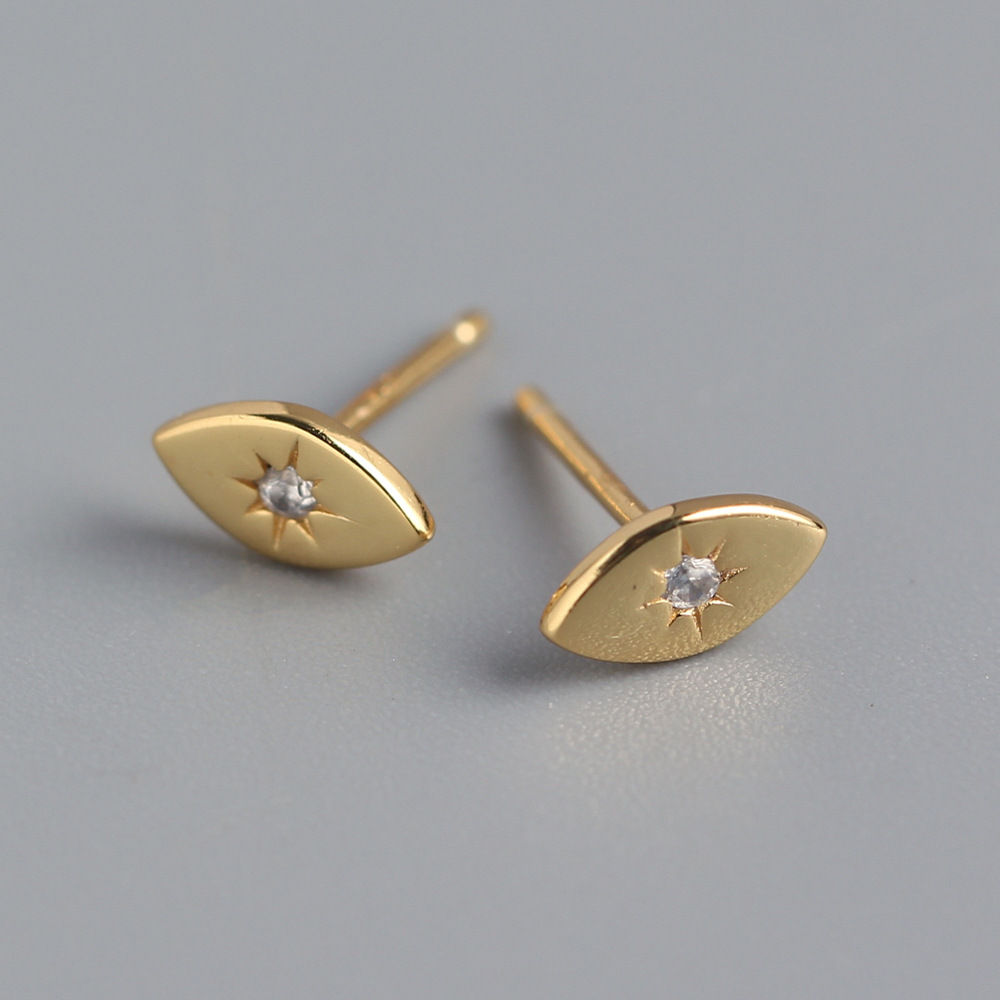 Fashion Eye Sterling Silver Plating Zircon Ear Studs 1 Pair display picture 2