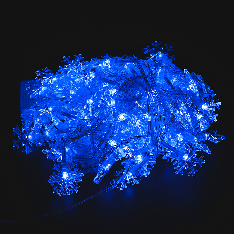 LED Cadena de luz de copo de nieve luz intermitente Navidad vacaciones boda Año nuevo árbol de Navidad decoración cielo completo Cadena de luz intermitente suministro directo de fábrica