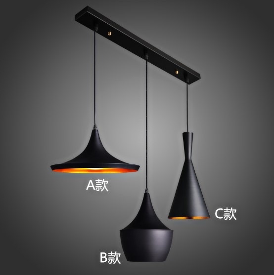 Nuevo moderno minimalista nórdico retro estilo industrial lámparas de tres cabezas creativo moda restaurante lámpara bar instrumento musical
