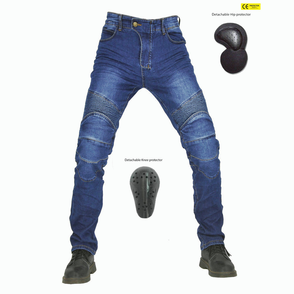 Directo de fábrica racing pantalones vaqueros de la motocicleta de los hombres montar al aire libre motocicleta elástico anti-caída pantalones equipo de protección