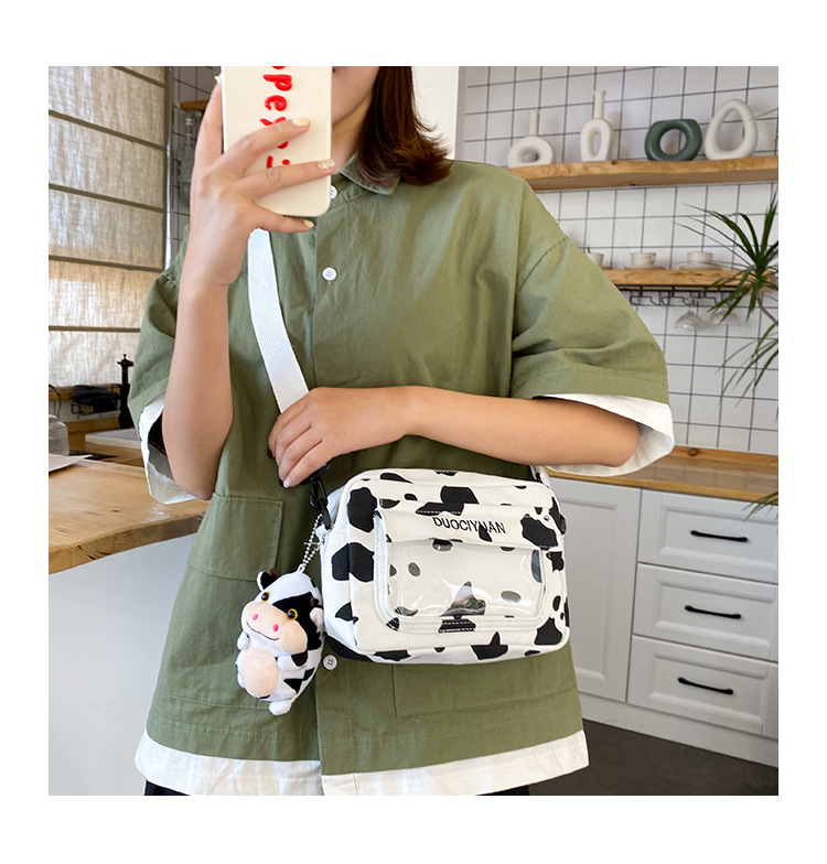 Korean  Fashion  New  Creative Cute Transparent Doll Messenger Bag Soft Canvas Bag Wholesale display picture 36