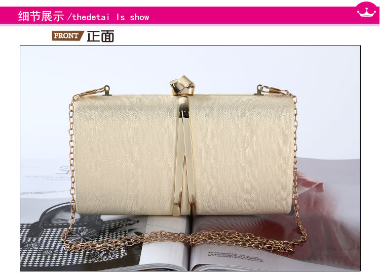 Dinner Bag New Handmade Dinner Clutch Creative Metal Strip Small Square Bag display picture 2