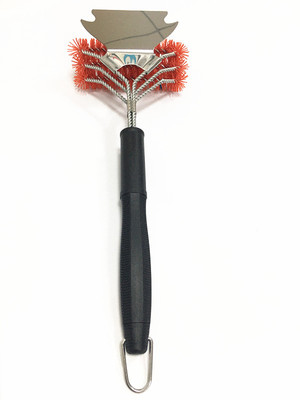 Amazon Selling Nylon yarn Stainless steel Grill Cleaning Brush BBQ Brush BBQ tool