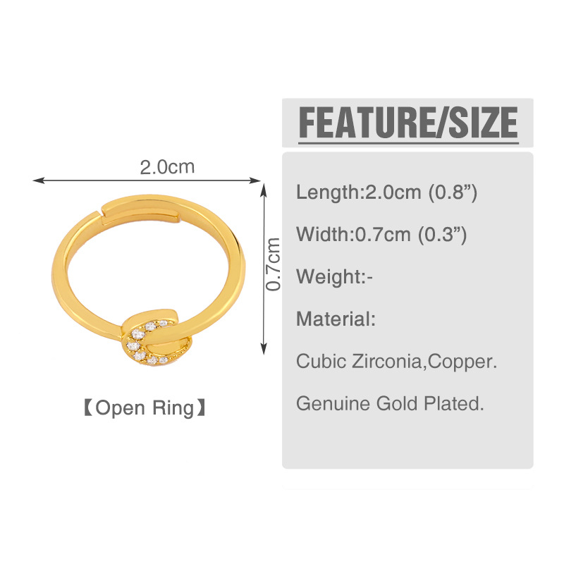 Fashion New Simple  Micro-set Zircon Ring Simple  Diamond Copper  Ring Nihaojewelry Wholesale display picture 2
