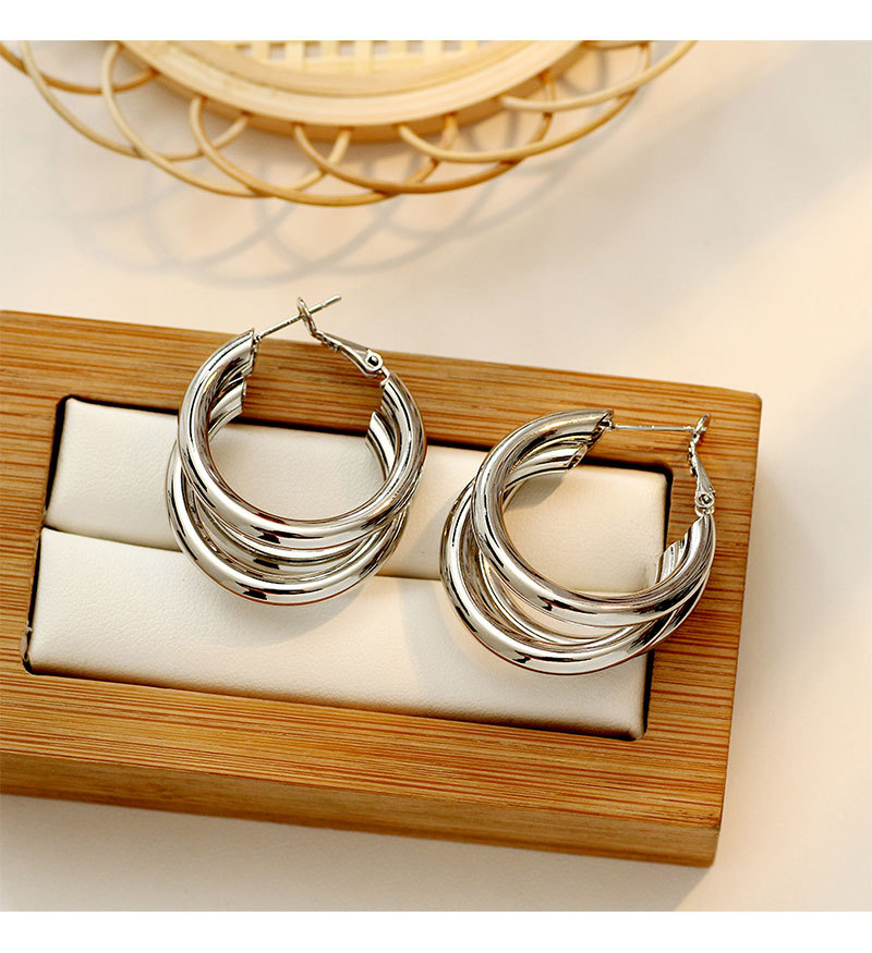 16g Weight 0.03µm-0.05µm Gold Plating Thickness Electroplating Gold Plating Process Copper Ear Needle Material 1 Pair Fashion Geometric Metal Plating Women's Earrings