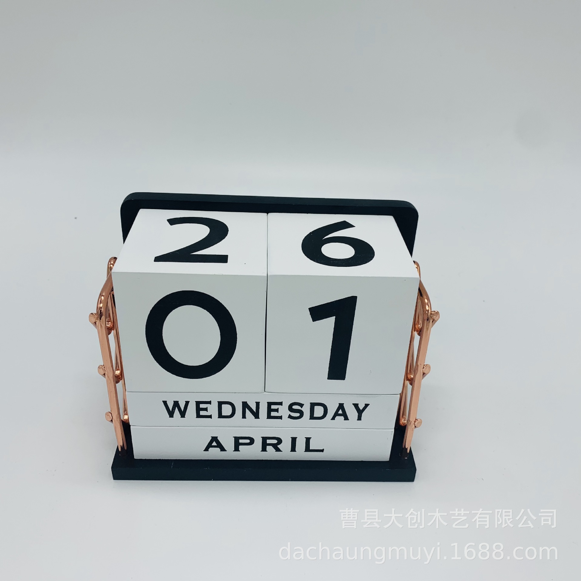 现代简约日历台历实木手动组合桌面摆饰家居摆件 多规格实木日历|ms