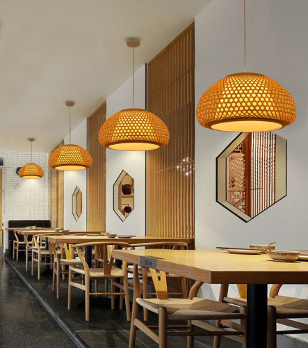 Japanese style bamboo lantern, bamboo lampshade, retro B&B, food stall, tea room, hot pot restaurant, inn, bamboo art, bamboo chandelier