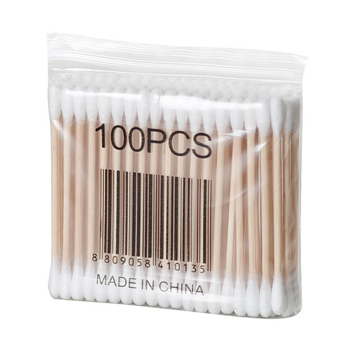 Disposable cotton swabs, double-ended wooden sticks, cotton swabs, sanitary swabs, beauty sticks, makeup ear removal, makeup removal, cleaning cotton swabs