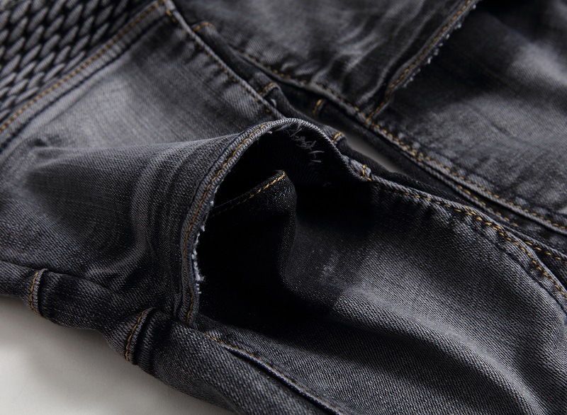 Jeans, Herren Fahrrad Knieschützer, Nostalgische Motorradjeans, Slim Fit, Trendy Herren_voghion.com