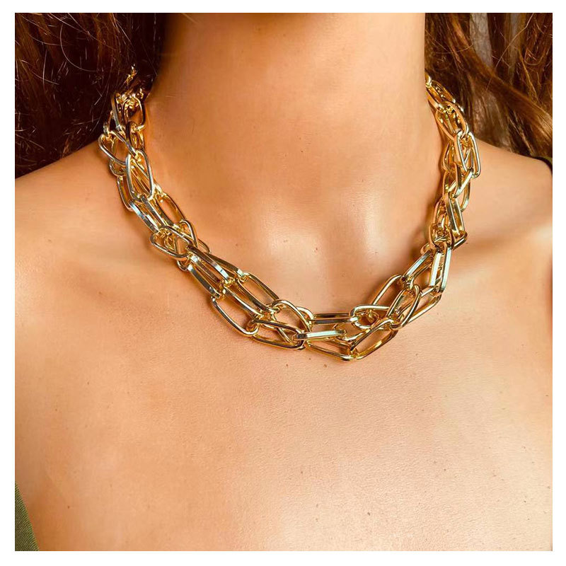 Exaggerated ins alloy chain multi-layer...