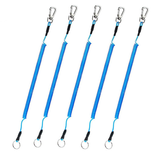 Steel wire spring rope keychain tpu elastic rope key lanyard fishing lost rope Guangdong factory direct sales