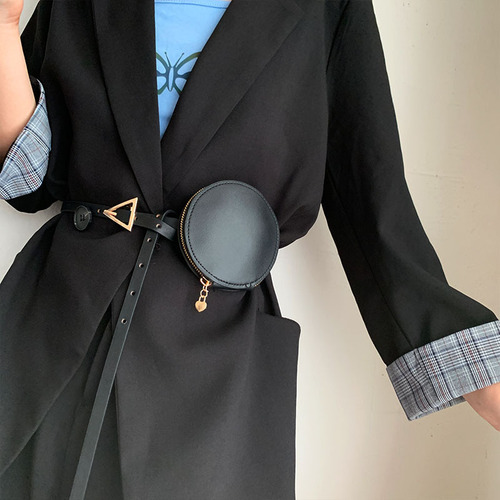 Wholesale triangle belt for women, slim street style, fashionable and versatile belt, waist bag, decorative skirt, knotted small belt