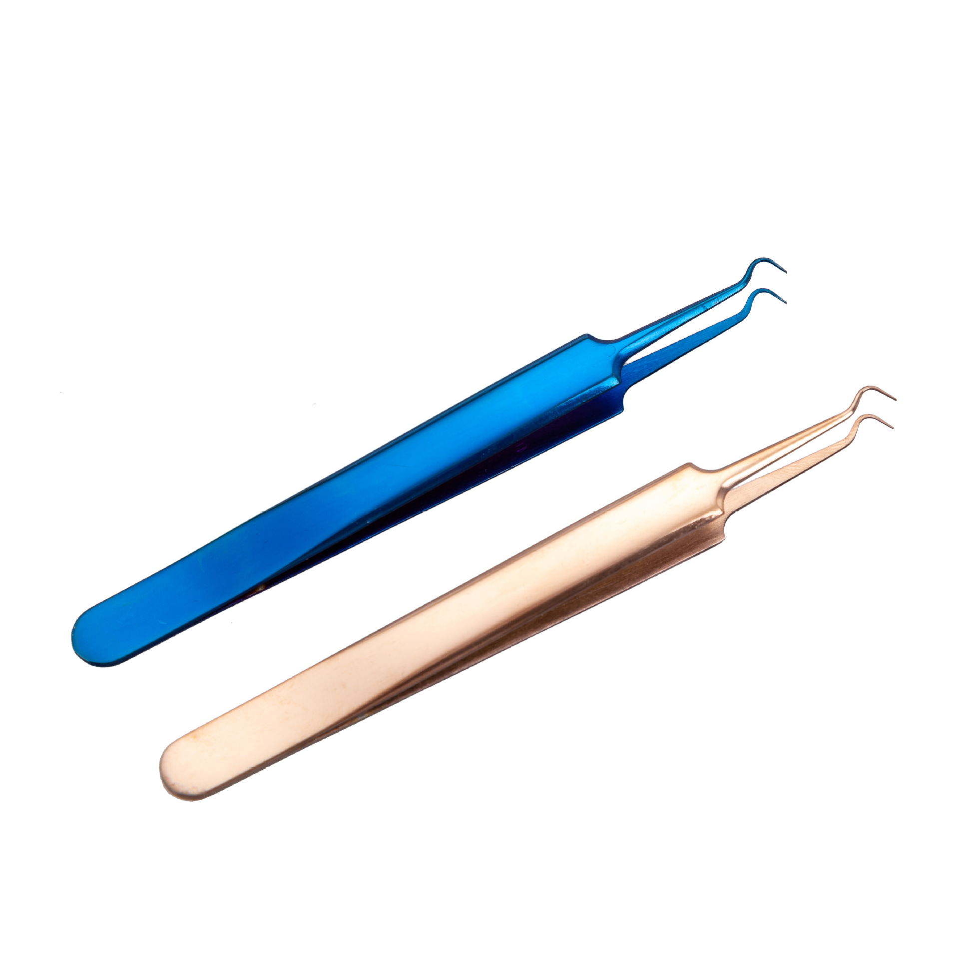 玫瑰红镜面不锈钢粉刺针夹暗疮针夹挑痘针痘痘针夹粉刺蓝色镊子