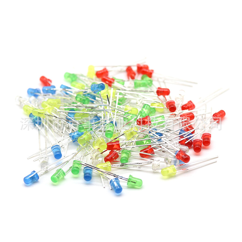 LED发光二极管 5mm七彩慢闪 5F七彩慢闪灯长脚 7彩LED 5MM 全系列