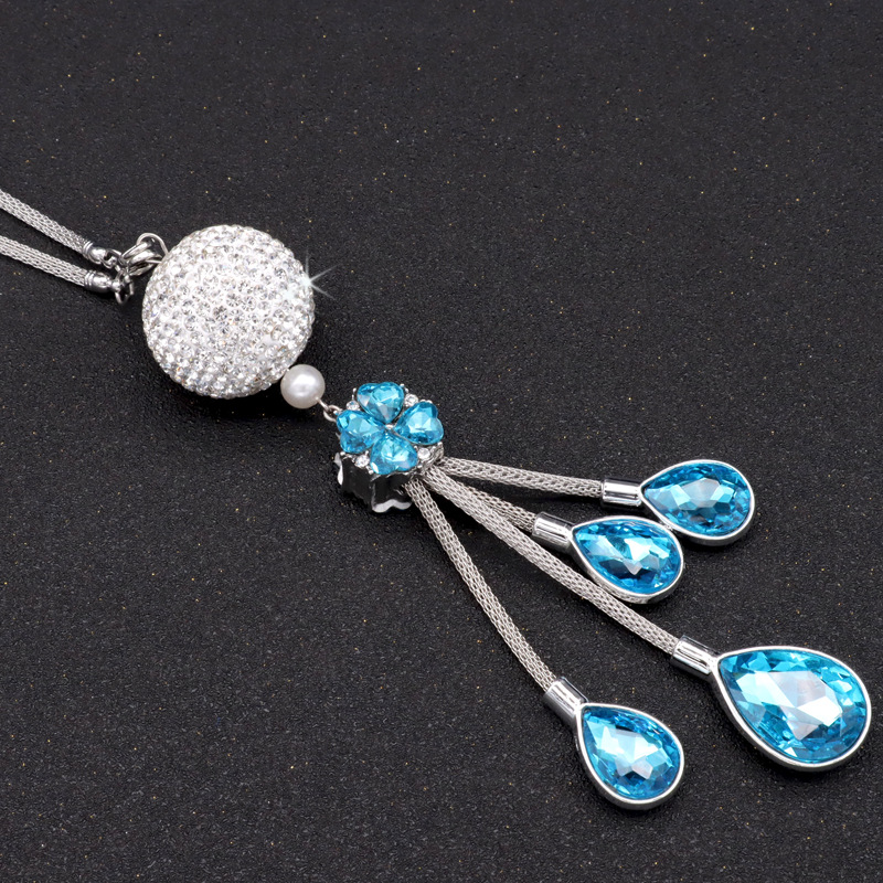 Car rearview mirror pendant metal pendant car Crystal Diamond Ball interior pendant car decoration rhinestone pendant ornaments