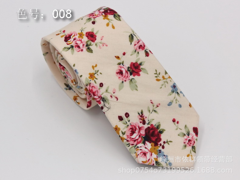 Los fabricantes venden al por mayor corbata de algodón para hombres de estilo chino 6cm de ancho y estrecho corbata estampada casual de moda floral en stock