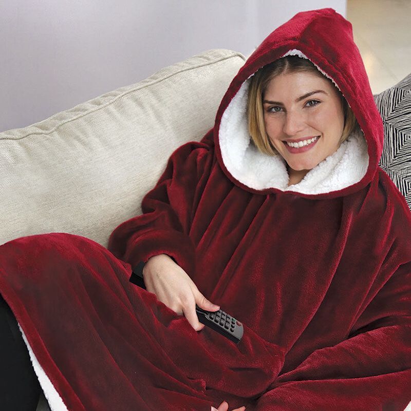 懒人保暖套头电视毯户外防寒衣 户外全棉衣毛 连帽衫抓绒保暖衣|ms