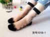 Autumn socks, glossy ultra thin crystal, Korean style, mid-length, plus size