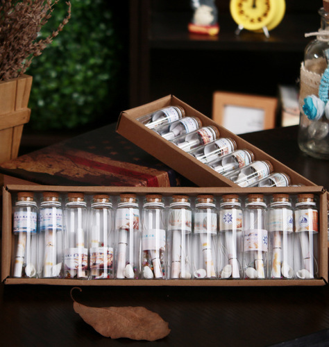 12 constellation wishing bottles with key cork glass drift bottle crafts holiday gifts creative student gifts