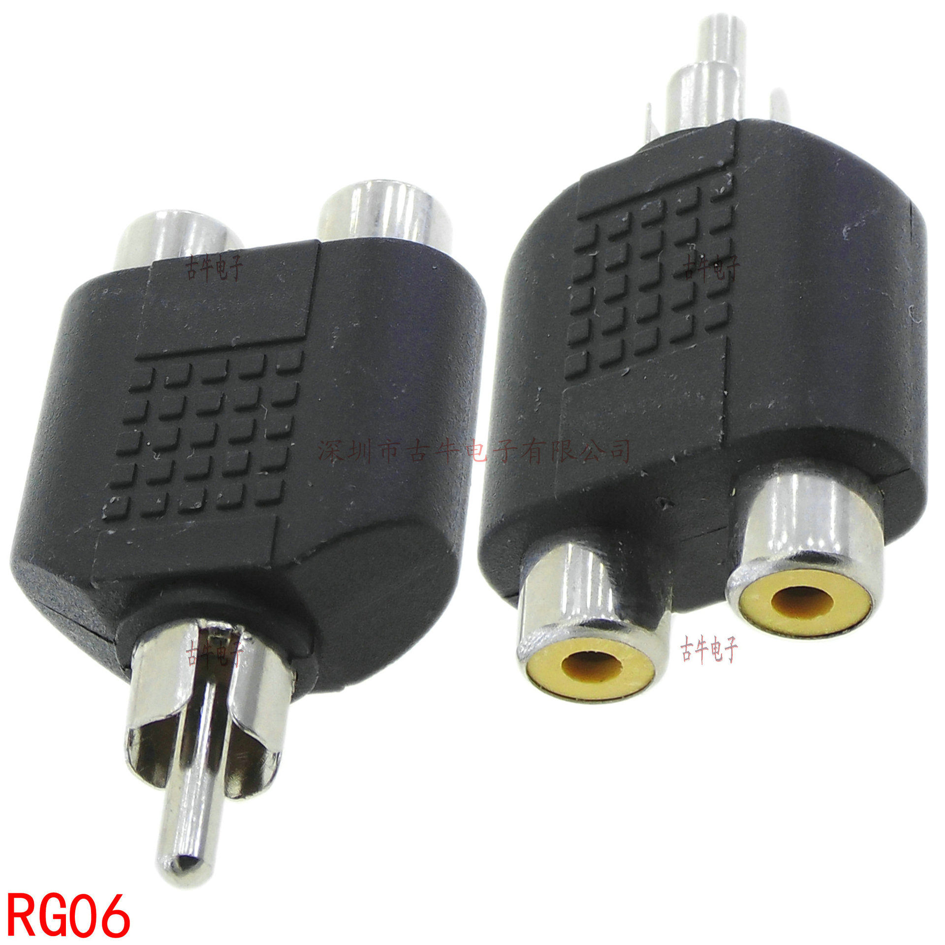RG06 RCA母转RCA公头 功放分线器 AV视频线转换器 RCA视频分配器