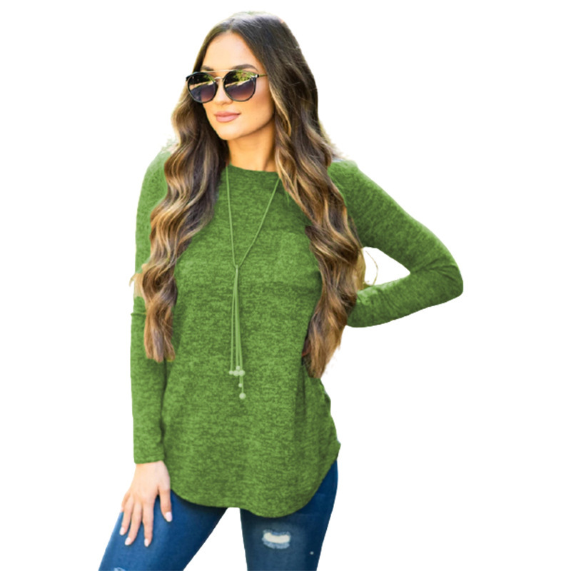 autumn and winter new stitching pocket round neck long sleeve T-shirt  NSLZ26667