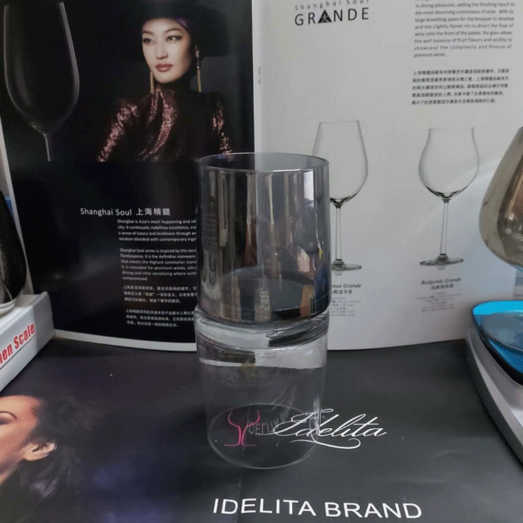 Galvanizado copa de vino negro gris ahumado copa de vino europeo banquete occidental champán cristal copa de vino