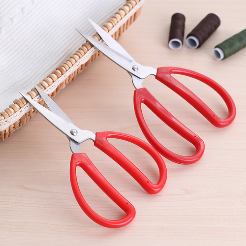 Household stainless steel scissors with red handle large red paper scissors student office stationery handmade small tailor scissors