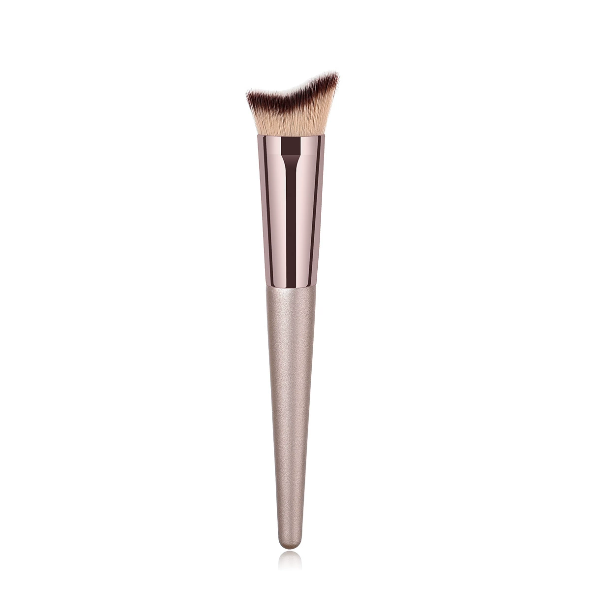 Makeup Brush Set (Nongying) — 10-piece champagne gold handles, wood/aluminum ferrule, synthetic bristles
