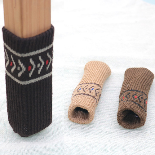 Chair foot covers knitted thick wear-resistant non-slip dining table and chair legs solid wood floor protective covers stool foot pad leg covers
