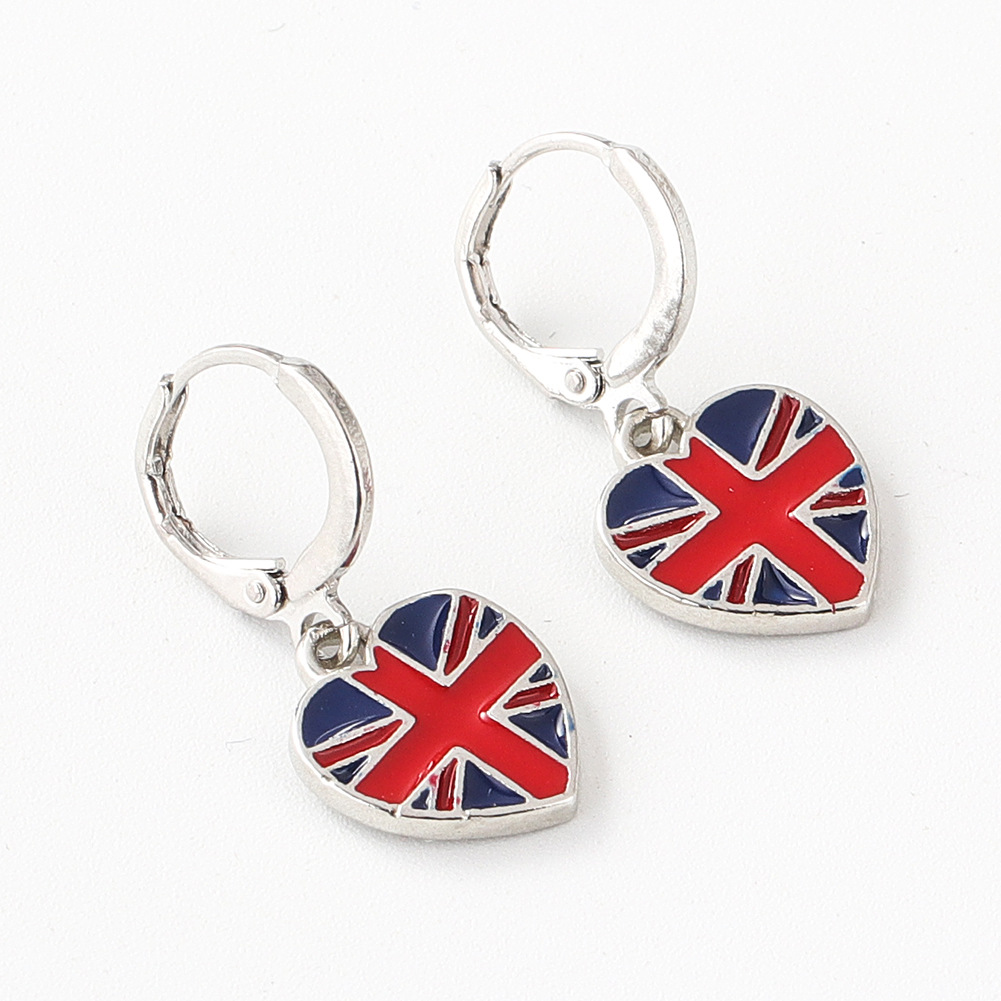 7g Weight Alloy Ear Needle Material Drop Earrings Classification 1 Pair Quantity Daily, Party Occasion Alloy Material National Flag Pattern Unisex Gender Enamel Design IG Style, Simple Style Style 1 Pair IG Style Simple Style National Flag Enamel Alloy Drop Earrings 2