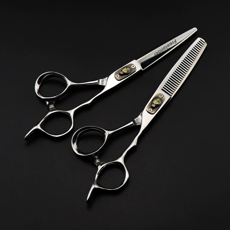 6.0 -inch God Walker Thick Circle Wolf head Personalized hairdressing scissors flat scissors and cut teeth, bangs, cut thin cuts