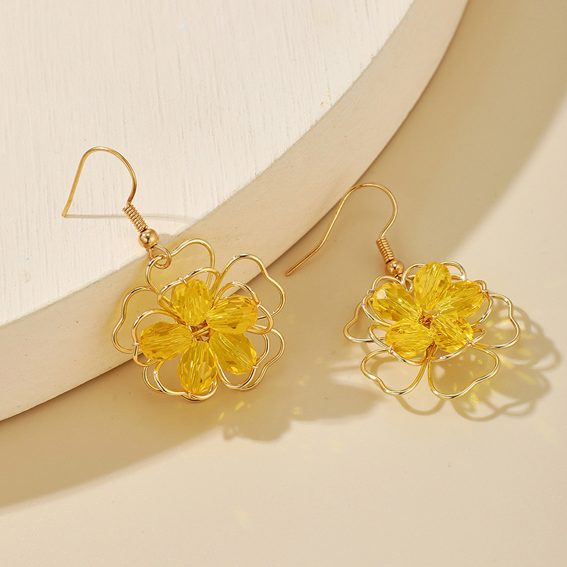 Yellow Flower Earrings display picture 5