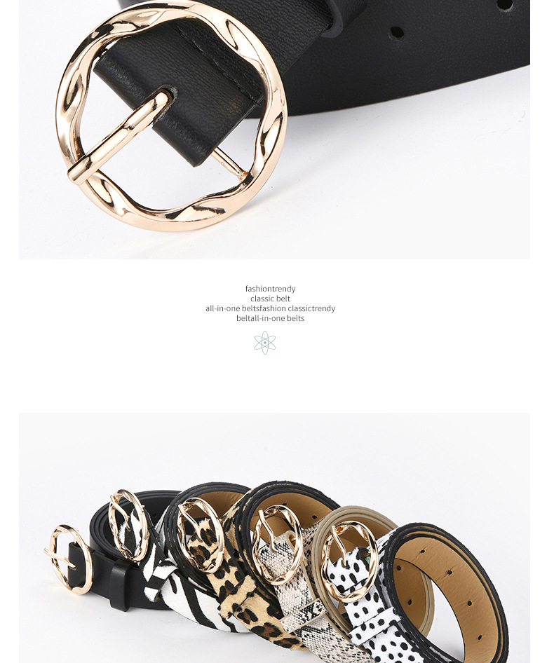 Fashion Stripe Irregular Round Buckle Belt display picture 5