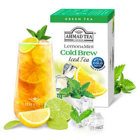 亚曼AHMAD TEA 柠檬薄荷绿茶冷泡茶20茶包盒装 英国进口袋泡茶包
