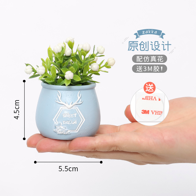 Chậu Cây Resin Chậu cây resin phong cách châu Âu, chậu cây giả trang trí ô tô, bàn làm việc và nội thất (RG-262)