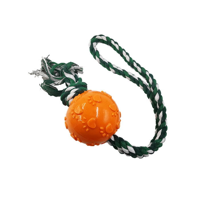 Perro TPR cuerda mordedura bola resistente a la cuerda de algodón para mascotas perro pulido rompecabezas interactivo divertido juguete fabricante en stock