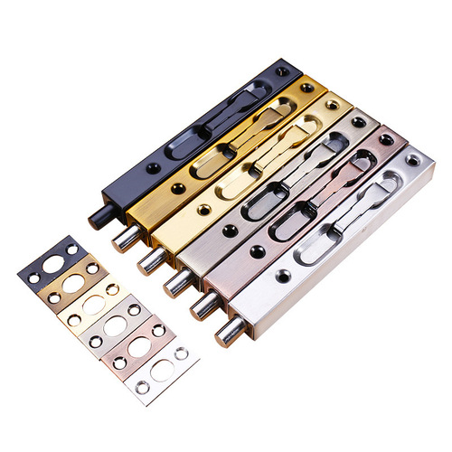 Stainless steel extended concealed bolt, box door bolt, mother door heaven and earth plug, invisible double-open anti-theft door bronze bolt