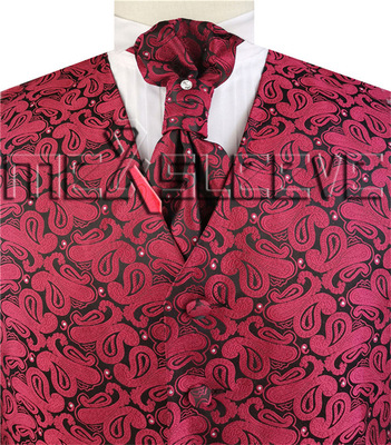 Europe and America 2020 spring and autumn The main push man 's suit waistcoat vest gules Large Paisley Men's suit Vest Customized