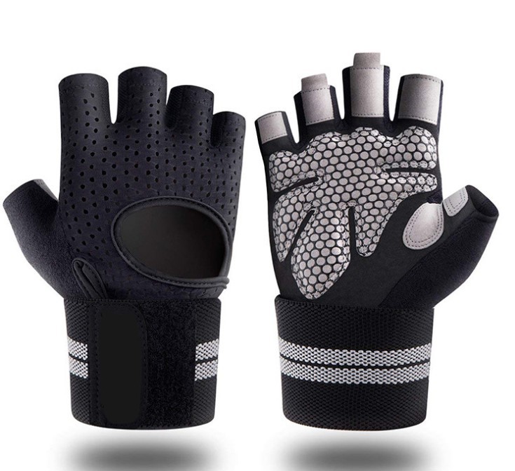 Guantes de fitness para hombres de medio dedo deportes femeninos equipo de equitación al aire libre entrenamiento resistente al desgaste levantamiento de pesas antideslizante mancuerna protección de la palma