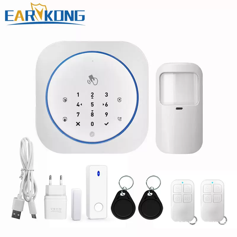 工厂直供跨境GSM家用报警器防盗报警主机外贸出口插SIM卡工作