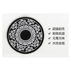 Car Phone Non-Slip Mat, Round Lotus Design, Diamond-Inlaid Buddhist Anti-Slip Mat, Slip-Resistant Pad, Wholesale Blue-and-White Porcelain Car Mat