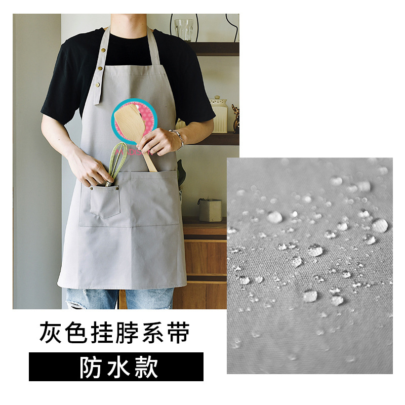 Delantal se puede imprimir logo impresión hogar cocina hombres y mujeres moda para hornear leche té trabajo cintura micro impermeable