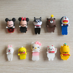 創意小熊卡通立體3D趴趴公仔手機殼飾品硅膠小豬停車牌配件DIY