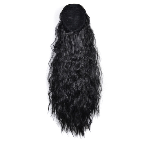 Corn perm wig ponytail Elastic mesh drawstring mesh pocket style chemical fiber wig Wool curls fluffy ponytail