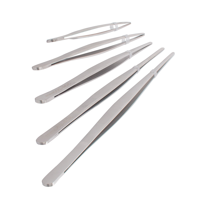 Venta al por mayor clip de jardinería engrosada cabeza redonda pinzas dentadas pinzas alargadas clip de paja tejido pinzas de acero inoxidable herramienta