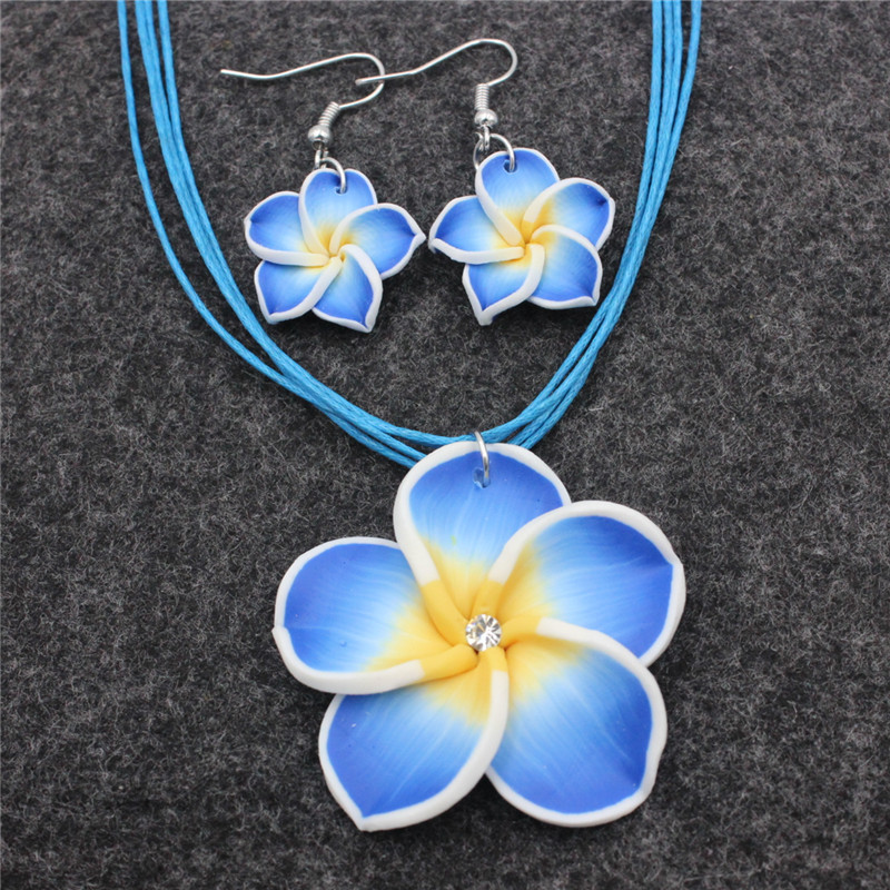 20g Weight Jewelry Set Classification Earrings + Necklace Quantity Holiday, Daily Occasion rope, soft clay Material Flower Pattern Women's Gender Simple Style, Classic Style Style Simple Style Classic Style Flower Rope Soft Clay Women's Jewelry Set 4