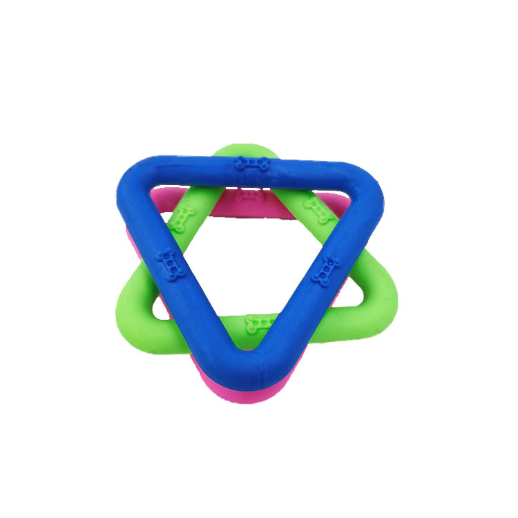 Juguete para mascotas tpr triángulo hueso molar resistente a la mordedura de perro juguete de goma fabricante de suministros para mascotas en stock al por mayor