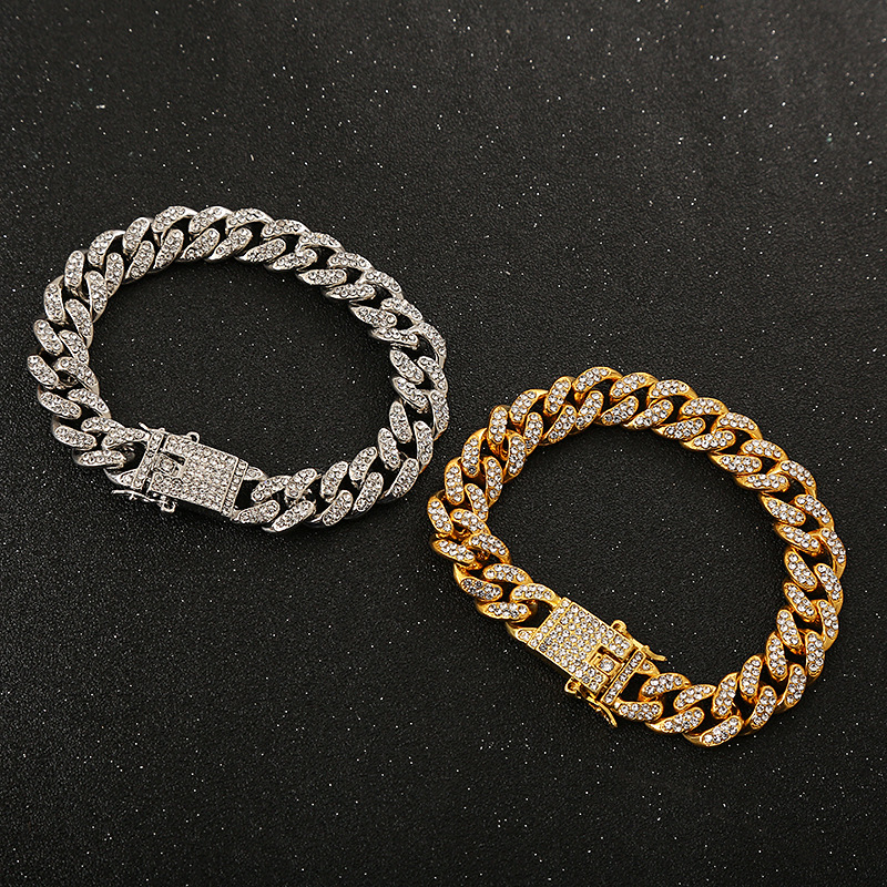 Geometric Pattern 1 Piece Hip-Hop Geometric Alloy Zinc Alloy Inlay Rhinestones Women's Cuban Link Chain Curb Chain Chain Necklace Anklet Necklace